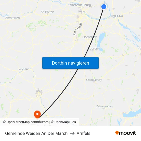 Gemeinde Weiden An Der March to Arnfels map