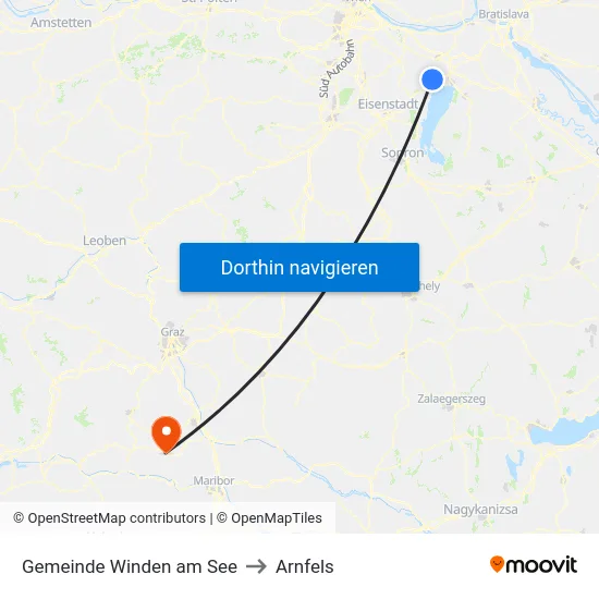 Gemeinde Winden am See to Arnfels map