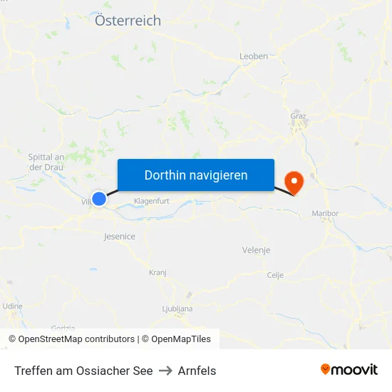 Treffen am Ossiacher See to Arnfels map