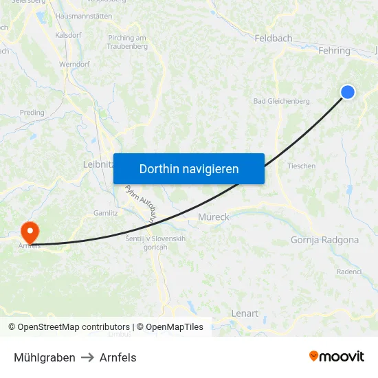 Mühlgraben to Arnfels map