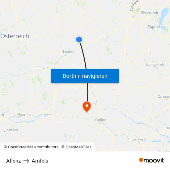 Aflenz to Arnfels map