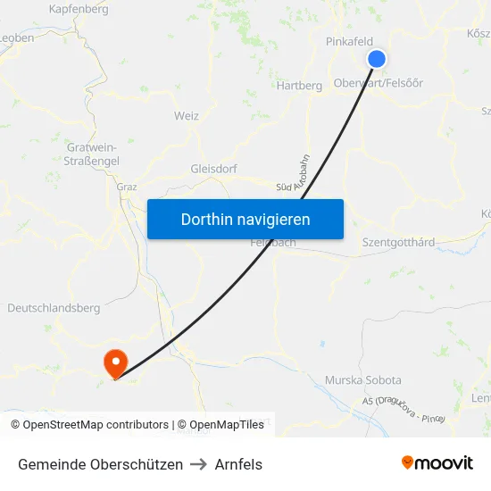 Gemeinde Oberschützen to Arnfels map