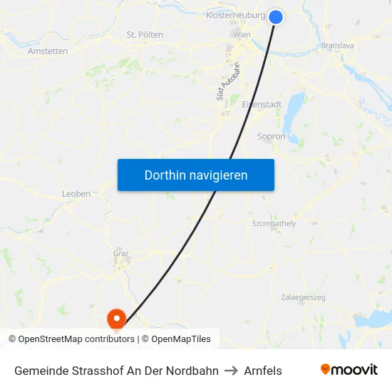 Gemeinde Strasshof An Der Nordbahn to Arnfels map