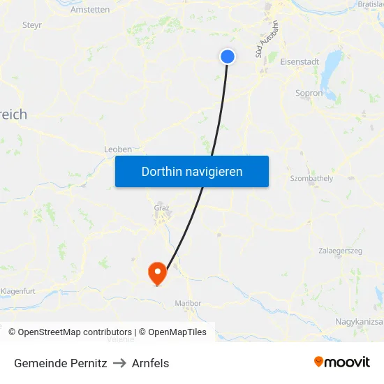Gemeinde Pernitz to Arnfels map