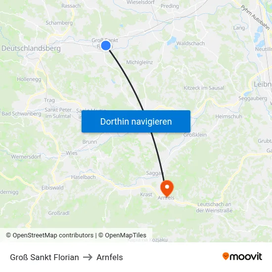 Groß Sankt Florian to Arnfels map