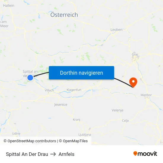 Spittal An Der Drau to Arnfels map