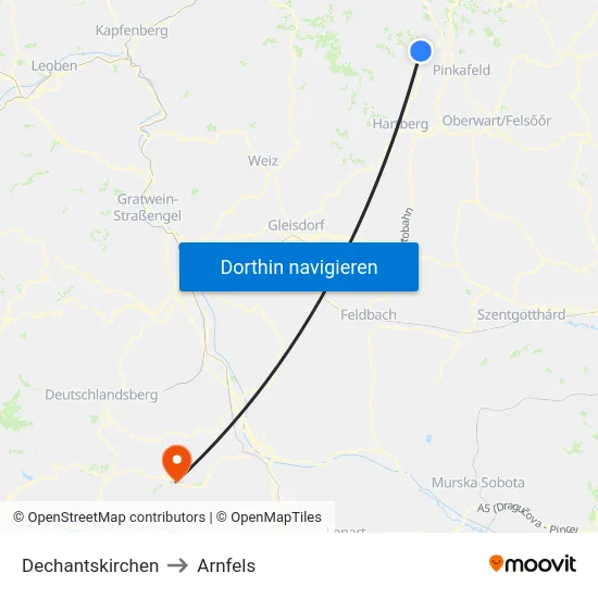 Dechantskirchen to Arnfels map