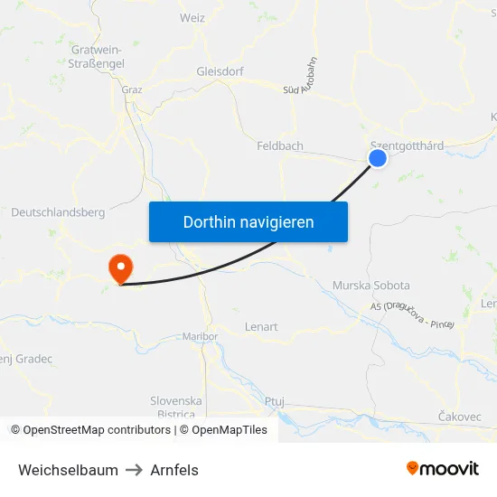 Weichselbaum to Arnfels map