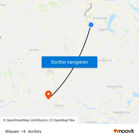 Wiesen to Arnfels map