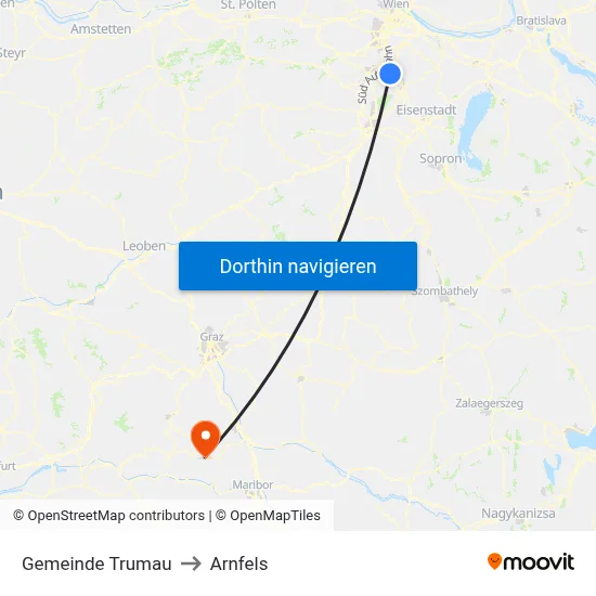 Gemeinde Trumau to Arnfels map