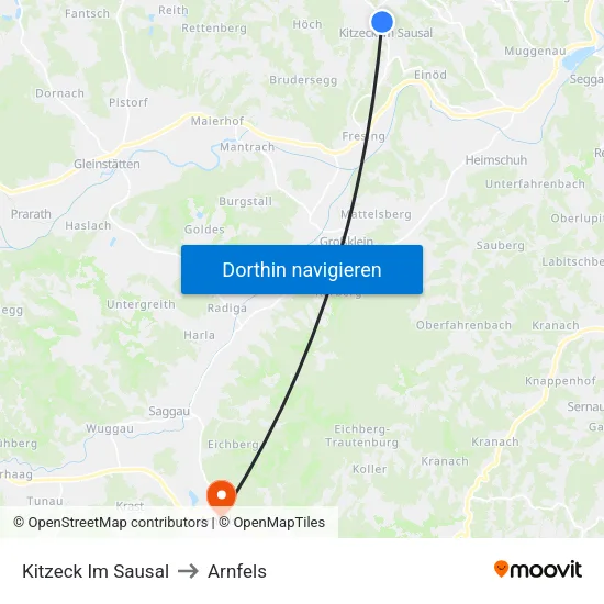 Kitzeck Im Sausal to Arnfels map