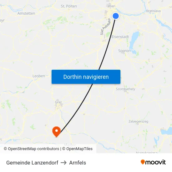 Gemeinde Lanzendorf to Arnfels map