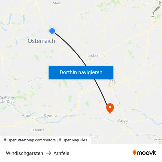 Windischgarsten to Arnfels map