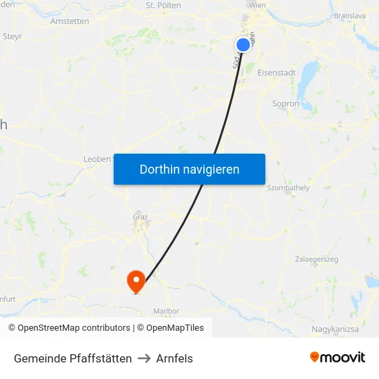Gemeinde Pfaffstätten to Arnfels map