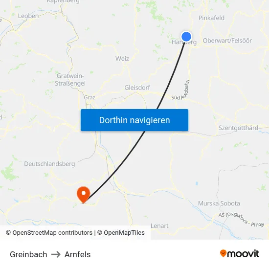 Greinbach to Arnfels map