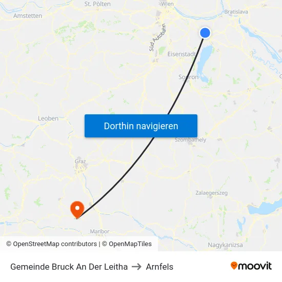 Gemeinde Bruck An Der Leitha to Arnfels map