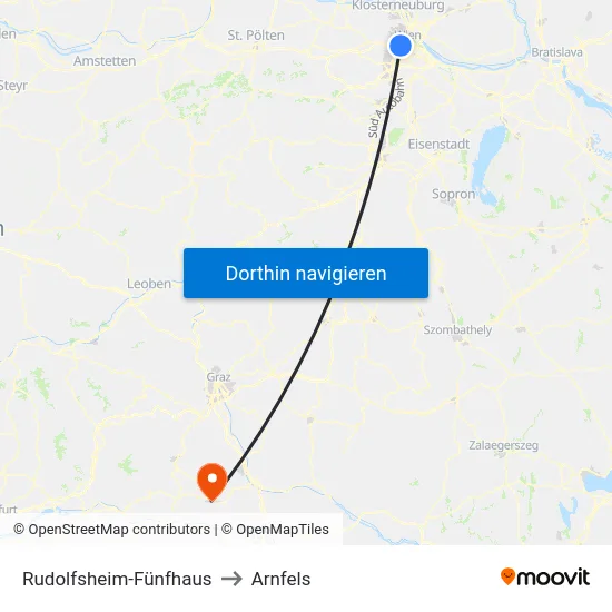 Rudolfsheim-Fünfhaus to Arnfels map