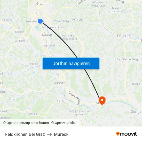 Feldkirchen Bei Graz to Mureck map
