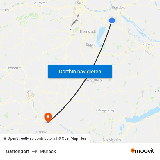 Gattendorf to Mureck map