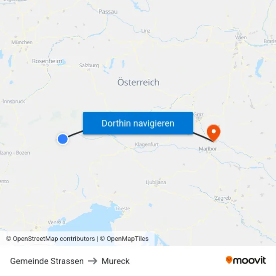 Gemeinde Strassen to Mureck map