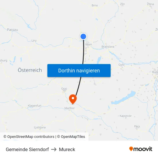 Gemeinde Sierndorf to Mureck map