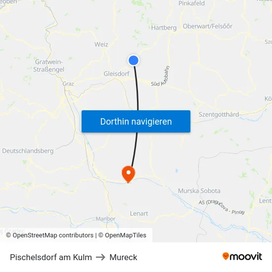 Pischelsdorf am Kulm to Mureck map