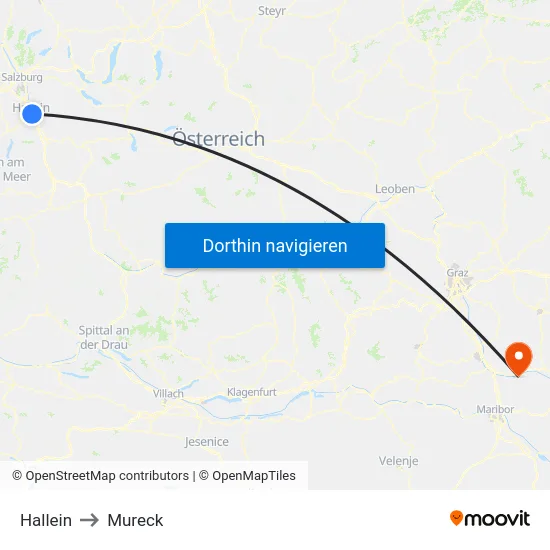 Hallein to Mureck map