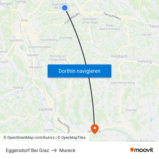 Eggersdorf Bei Graz to Mureck map