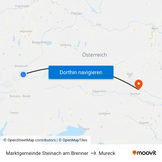 Marktgemeinde Steinach am Brenner to Mureck map