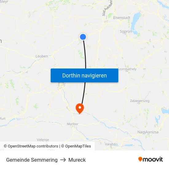 Gemeinde Semmering to Mureck map
