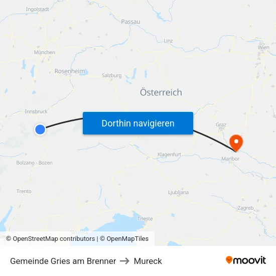 Gemeinde Gries am Brenner to Mureck map