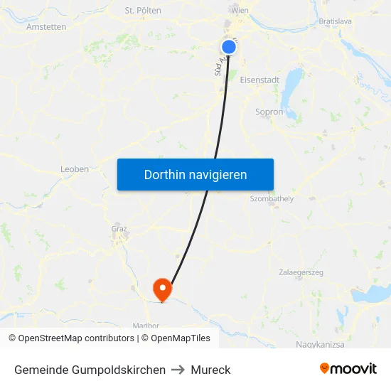 Gemeinde Gumpoldskirchen to Mureck map