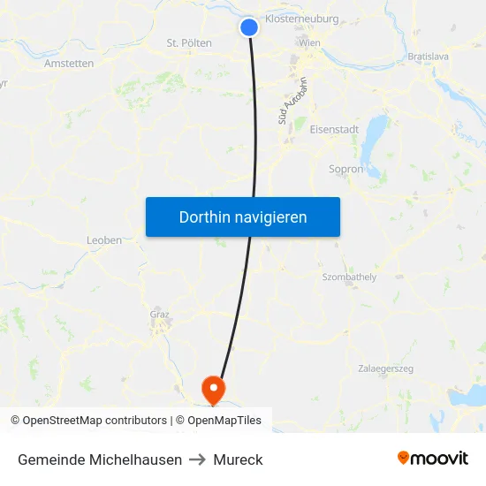 Gemeinde Michelhausen to Mureck map