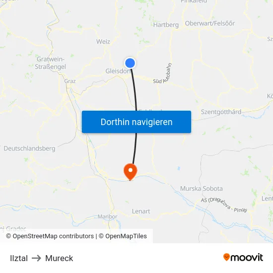 Ilztal to Mureck map
