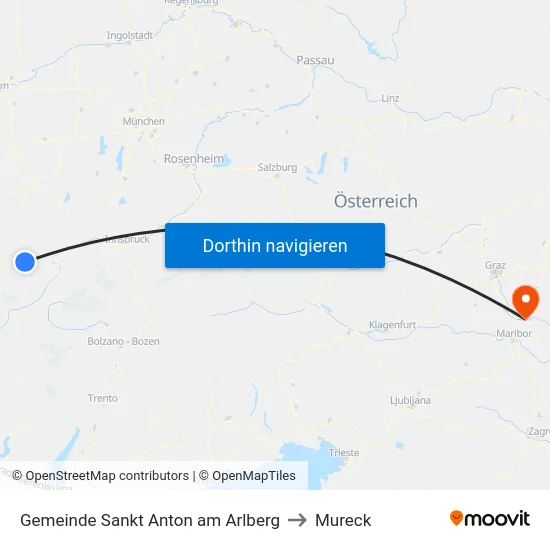 Gemeinde Sankt Anton am Arlberg to Mureck map