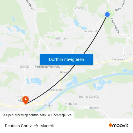 Deutsch Goritz to Mureck map