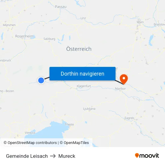 Gemeinde Leisach to Mureck map
