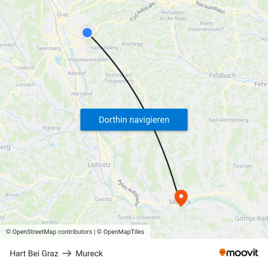 Hart Bei Graz to Mureck map