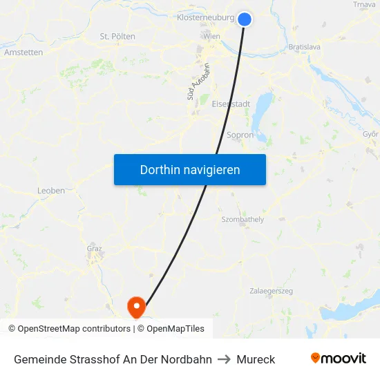 Gemeinde Strasshof An Der Nordbahn to Mureck map