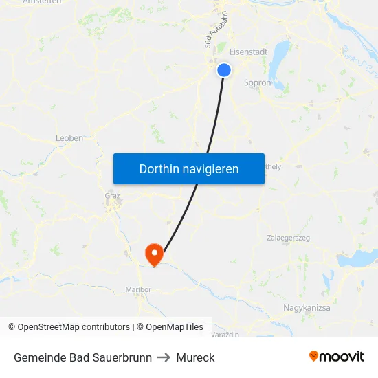 Gemeinde Bad Sauerbrunn to Mureck map