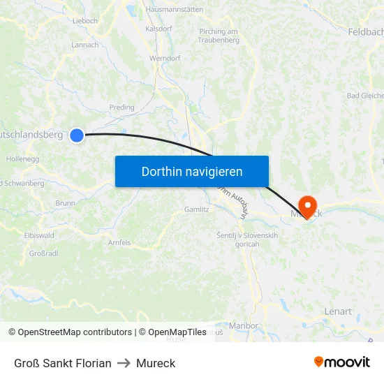 Groß Sankt Florian to Mureck map
