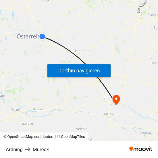 Ardning to Mureck map