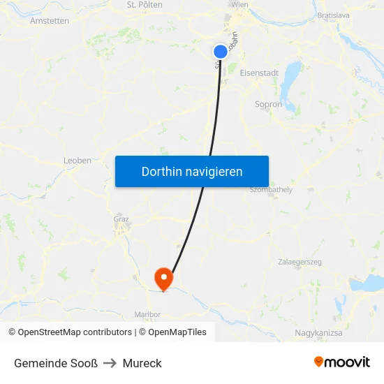 Gemeinde Sooß to Mureck map