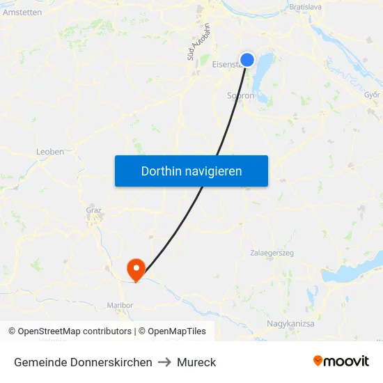 Gemeinde Donnerskirchen to Mureck map