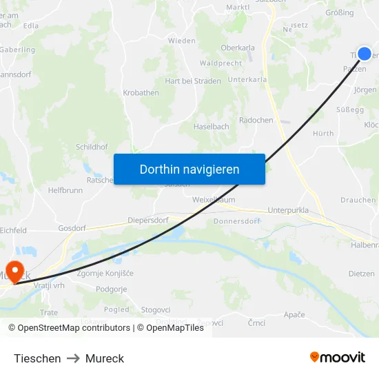 Tieschen to Mureck map