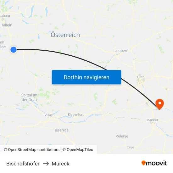 Bischofshofen to Mureck map