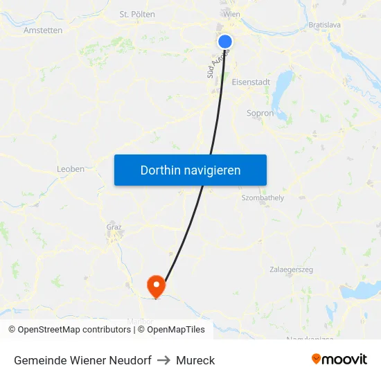 Gemeinde Wiener Neudorf to Mureck map