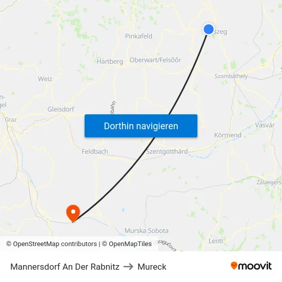 Mannersdorf An Der Rabnitz to Mureck map