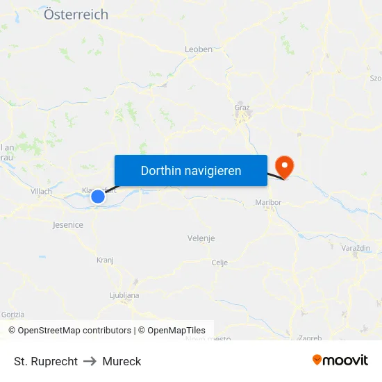 St. Ruprecht to Mureck map