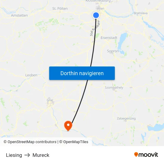 Liesing to Mureck map